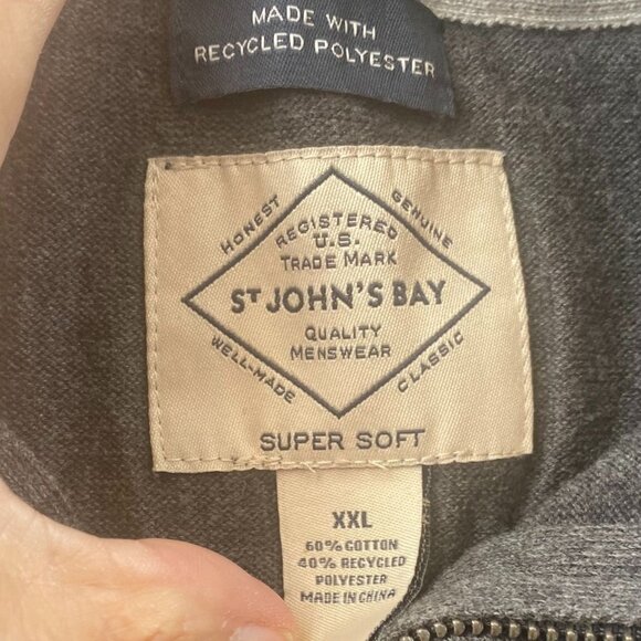 St John's Bay Mens Sweater Size XXL Pullover Half-Zip Soft Knit Gray Casual - Picture 2 of 8